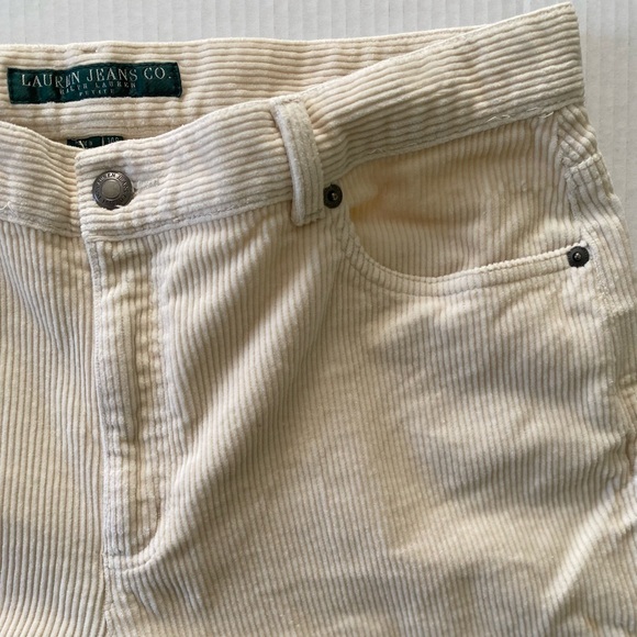 Lauren Jeans Co. corduroy cotton casual cream pants 14P - Picture 9 of 12